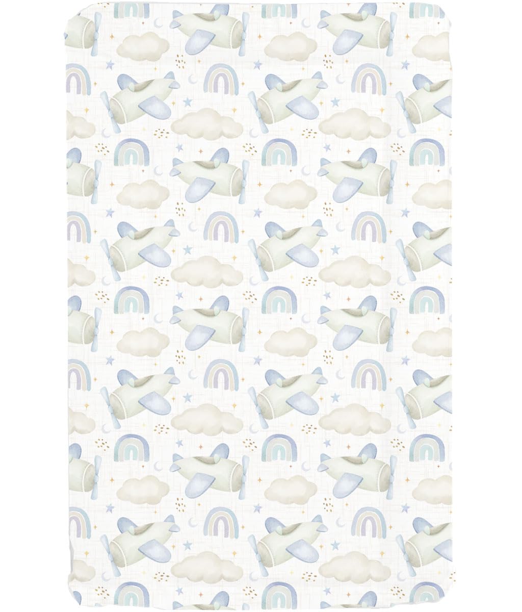 Sunnybabies Rainbow & Planes Baby Changing Mat Fly Nature Airplane